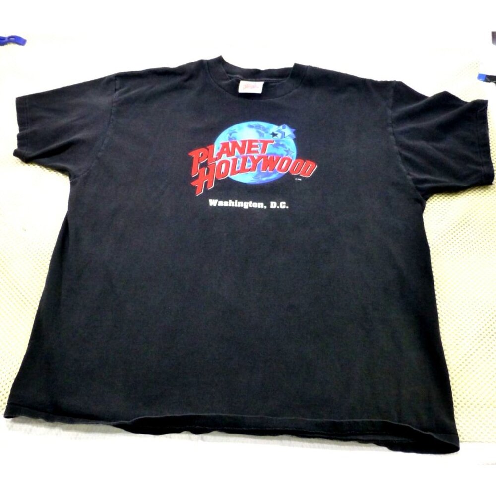 VTG Planet Hollywood Washington D.C. Black T-Shirt Mens XL Made In USA Graphic